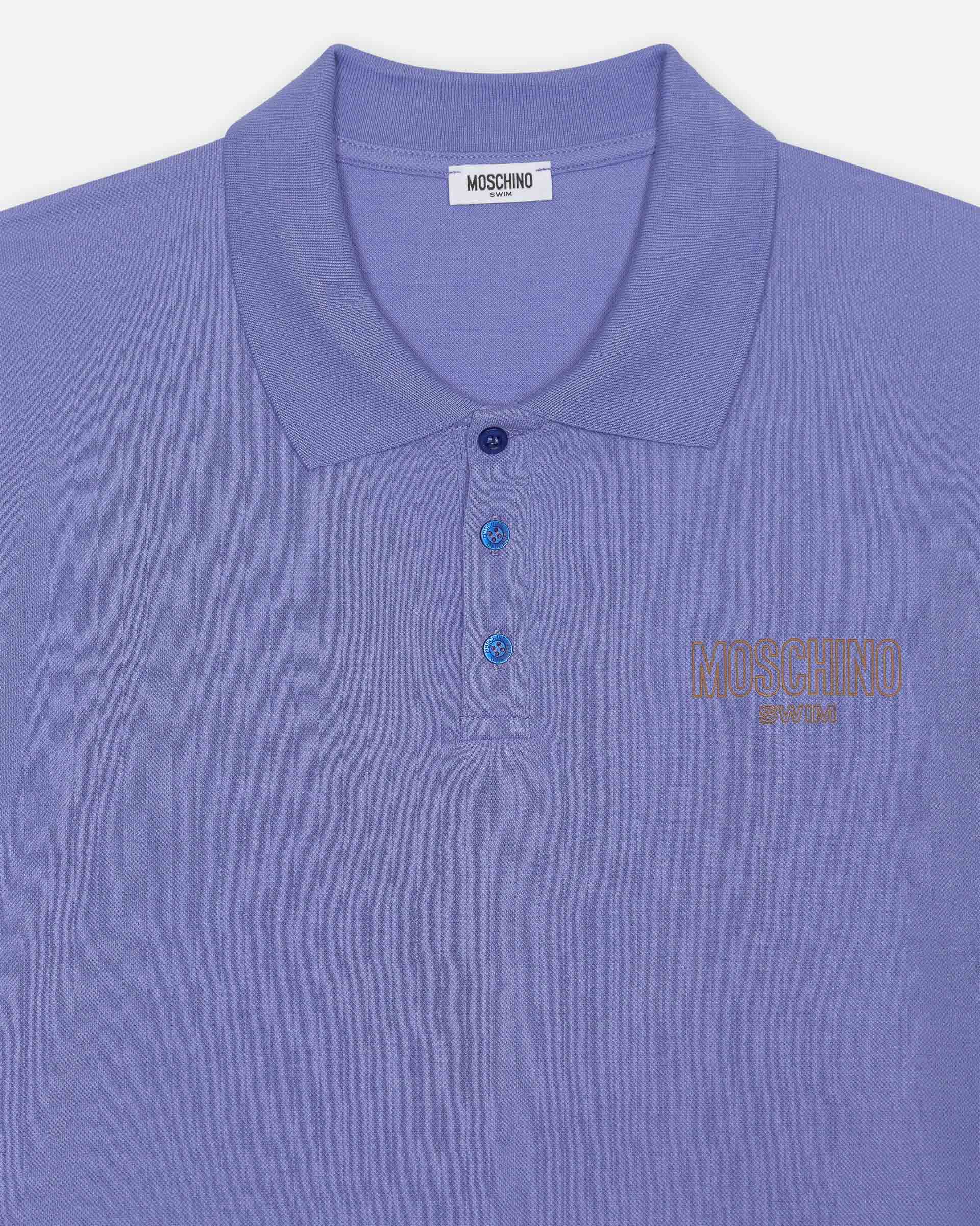 Polo de piqué de algodón Moschino Swim