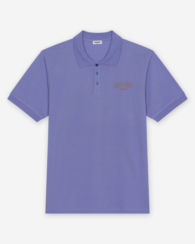 Polo de piqué de algodón Moschino Swim