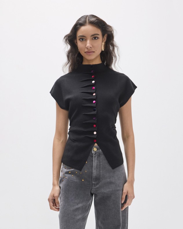 Cappotto lavorato a maglia Maite by Lola